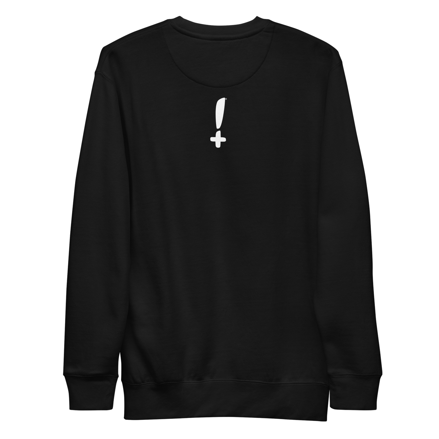 Hella Positive Offset Exclamation Slanted Crewneck Sweater