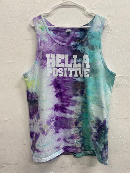 Hella Positive Tie Dye Tank Top - Large