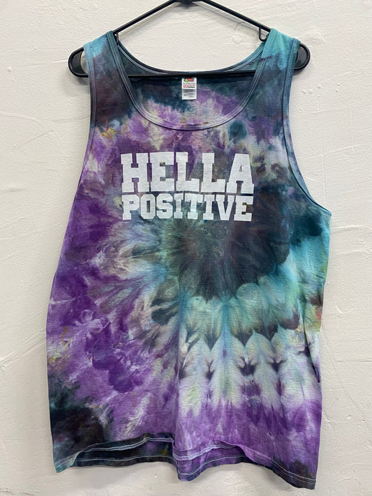 Hella Positive Tie Dye Tank Top - Large