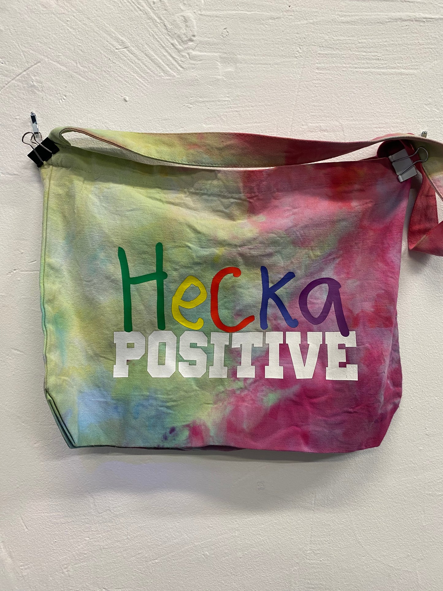 Hecka Positive Tie Dye Tote Bag - Large