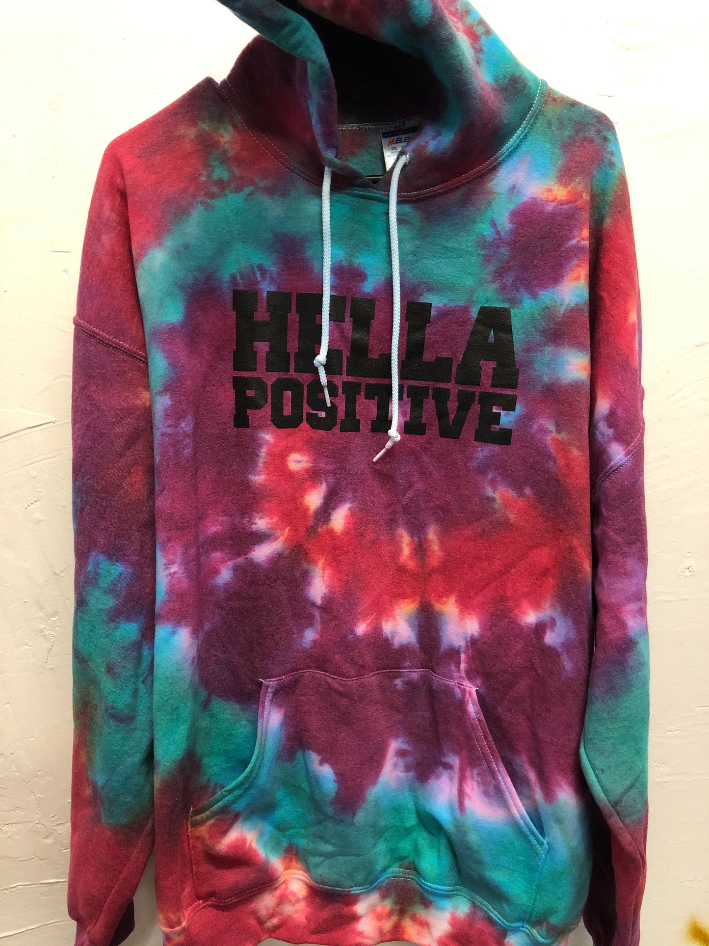 Tie Dye Hella Positive Hoodie - 2XL (1)
