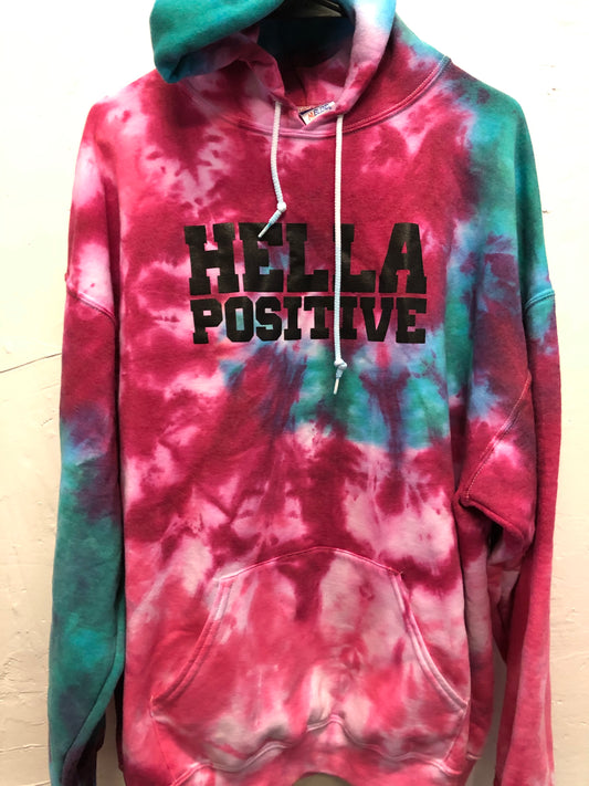 Tie Dye Hella Positive Hoodie - 2XL (2)