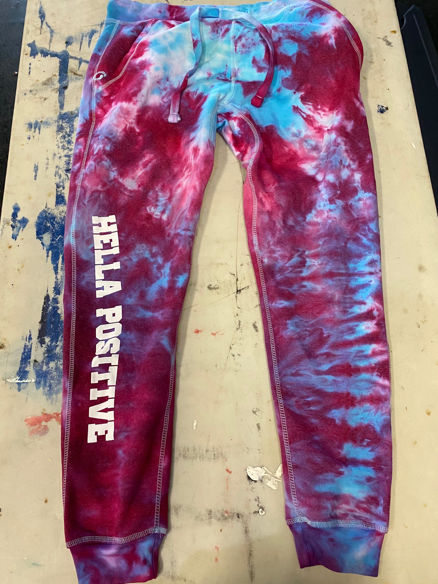 Hella Positive Tie Dye Jogger Sweatpants - Large