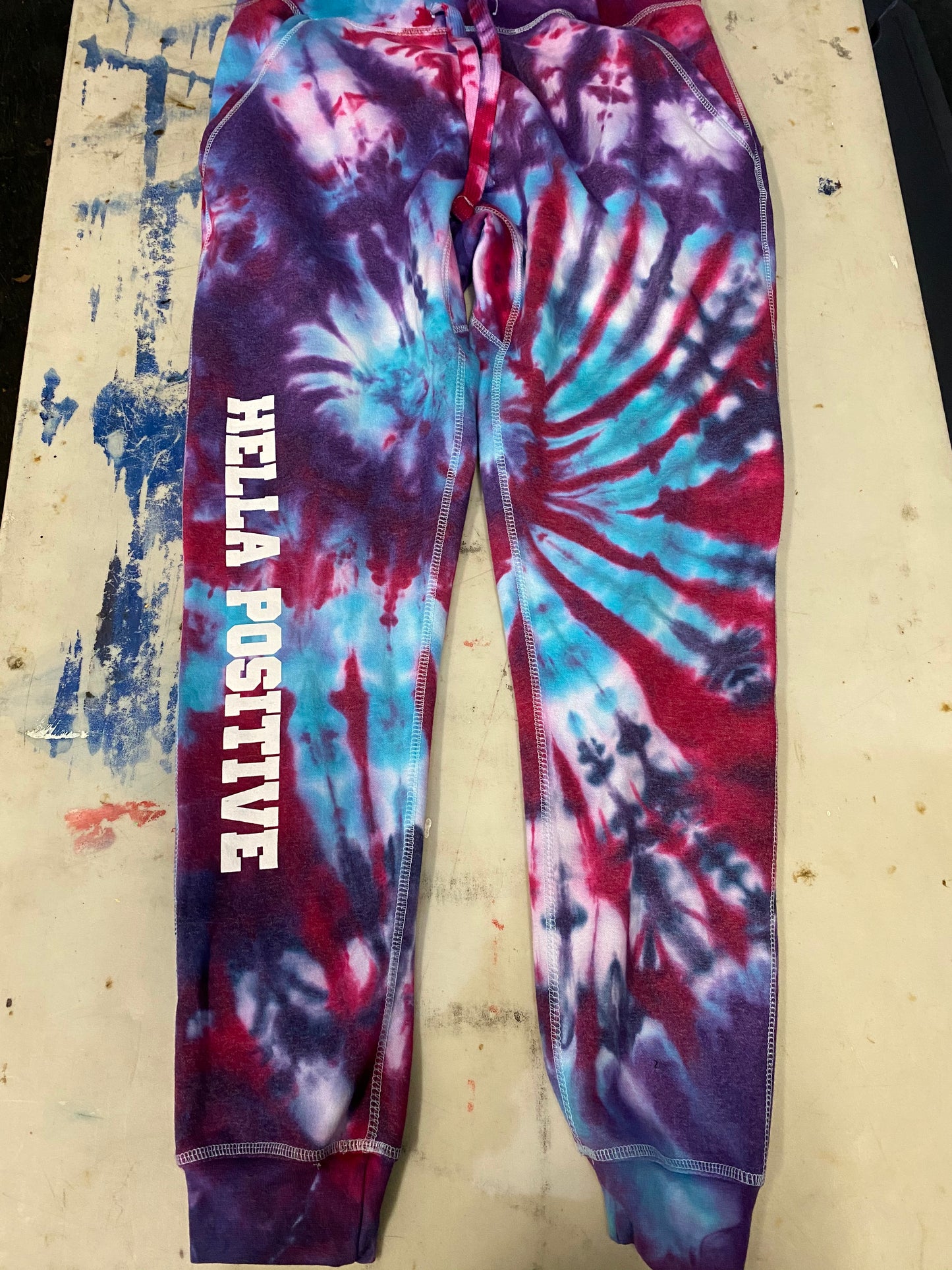 Hella Positive Tie Dye Jogger Sweatpants - XL