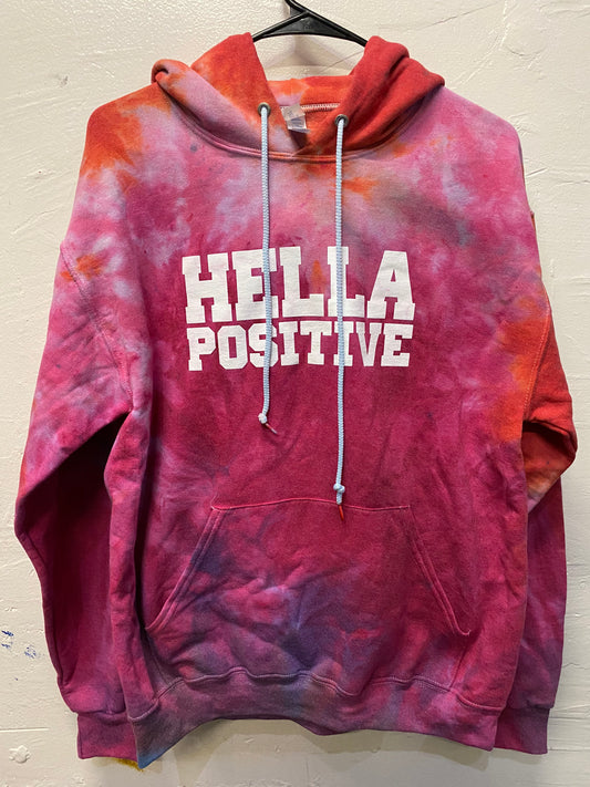 Hella Positive Tie Dye Hoodie - Medium