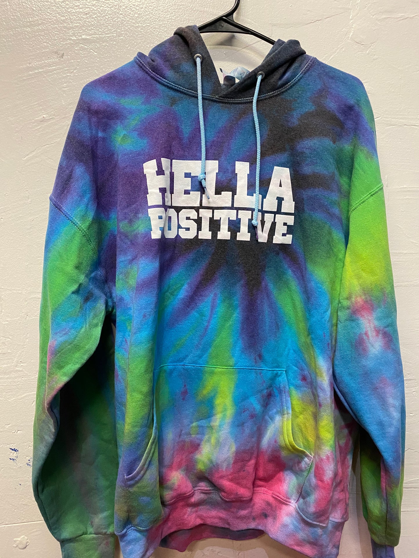 Hella Positive Tie Dye Hoodie - XL