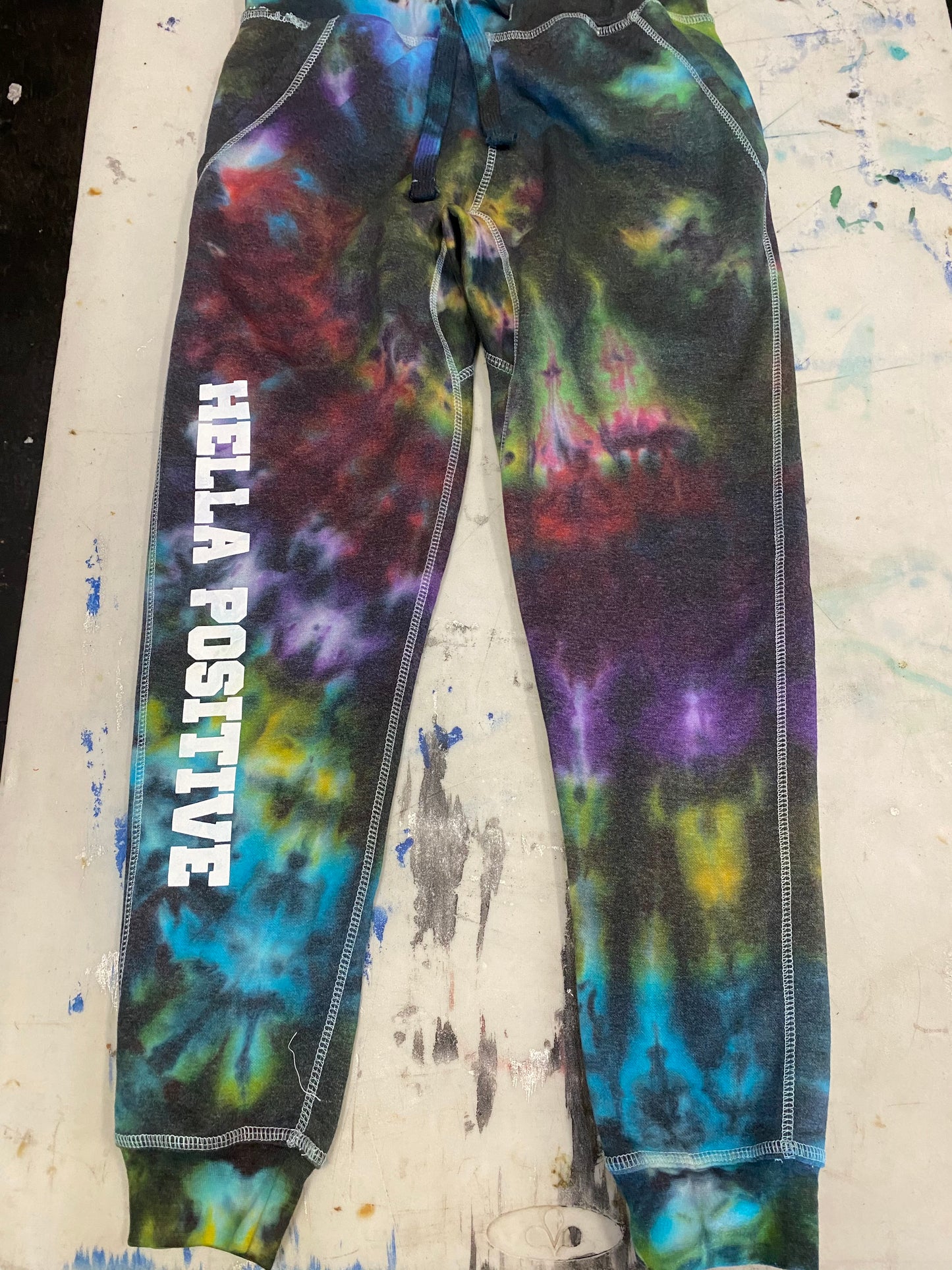 Hella Positive Tie Dye Joggers - Medium