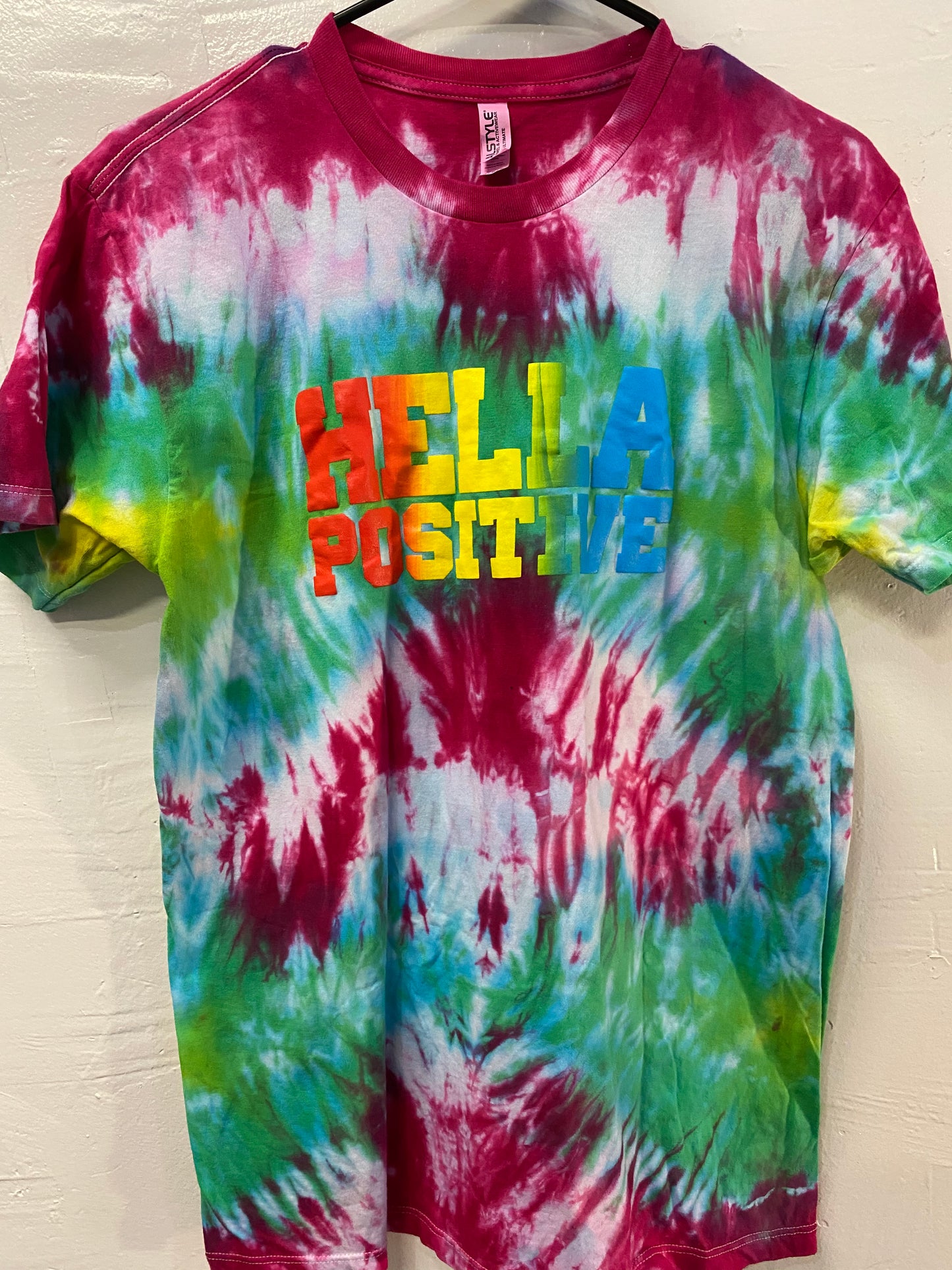 Hella Positive Tie Dye T-Shirt - Medium