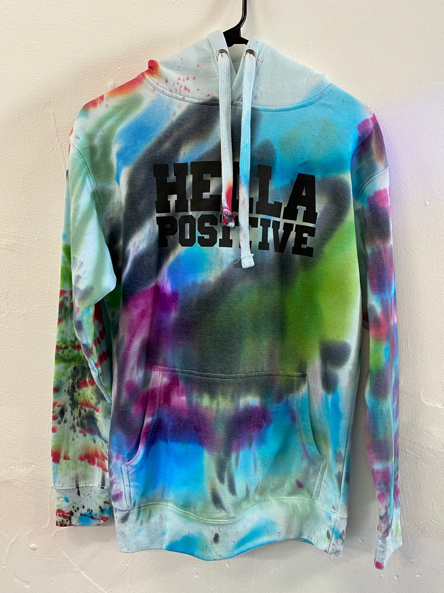 Hella Positive Tie Dye Hoodie - Small