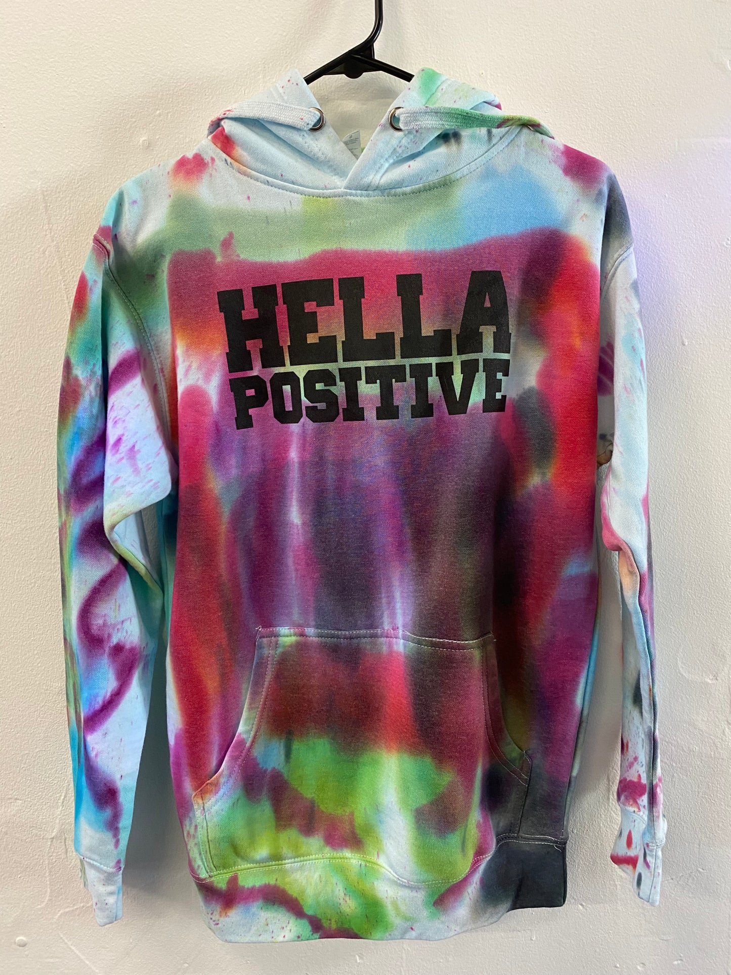 Hella Positive Tie Dye Hoodie - Small