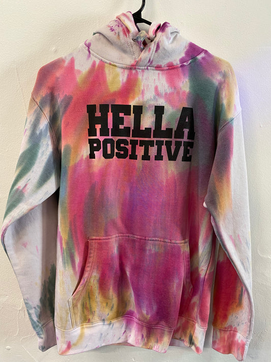 Hella Positive Tie Dye Hoodie - Small