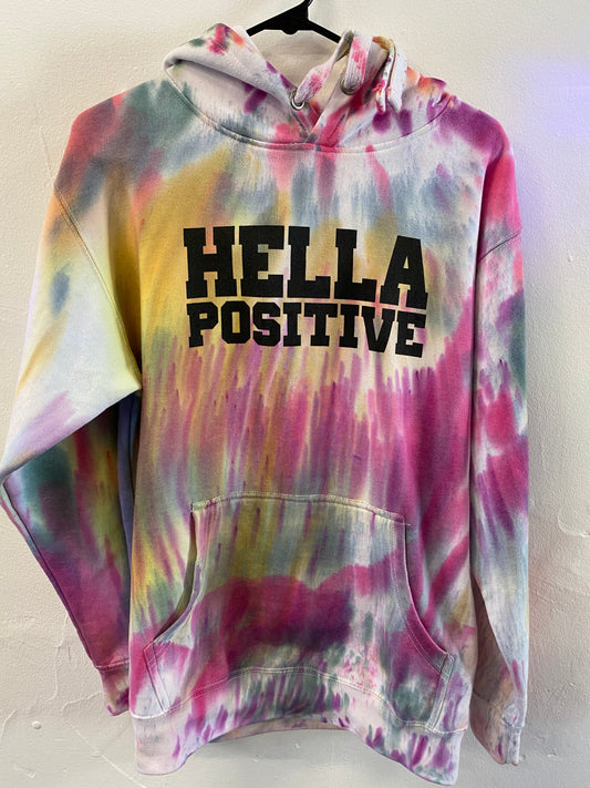 Hella Positive Tie Dye Hoodie - Medium