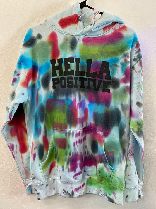 Hella Positive Tie Dye Hoodie - Medium