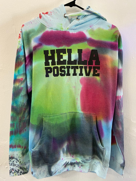 Hella Positive Tie Dye Hoodie - Medium