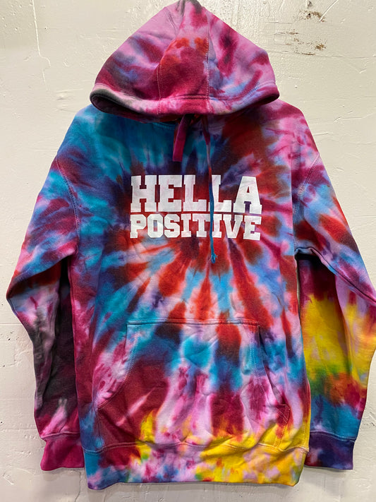 Hella Positive Tie Dye Hoodie - Medium