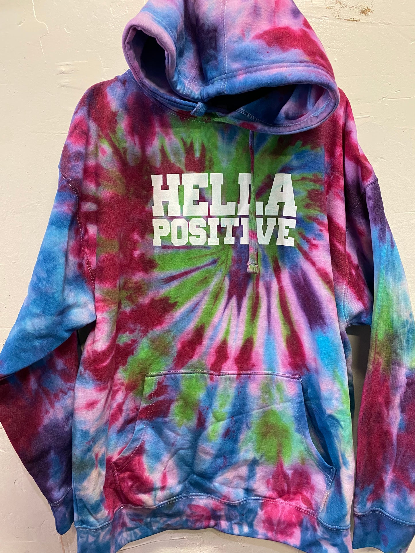 Hella Positive Tie Dye Hoodie - 2XL