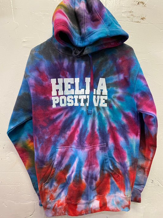 Hella Positive Tie Dye Hoodie - Medium