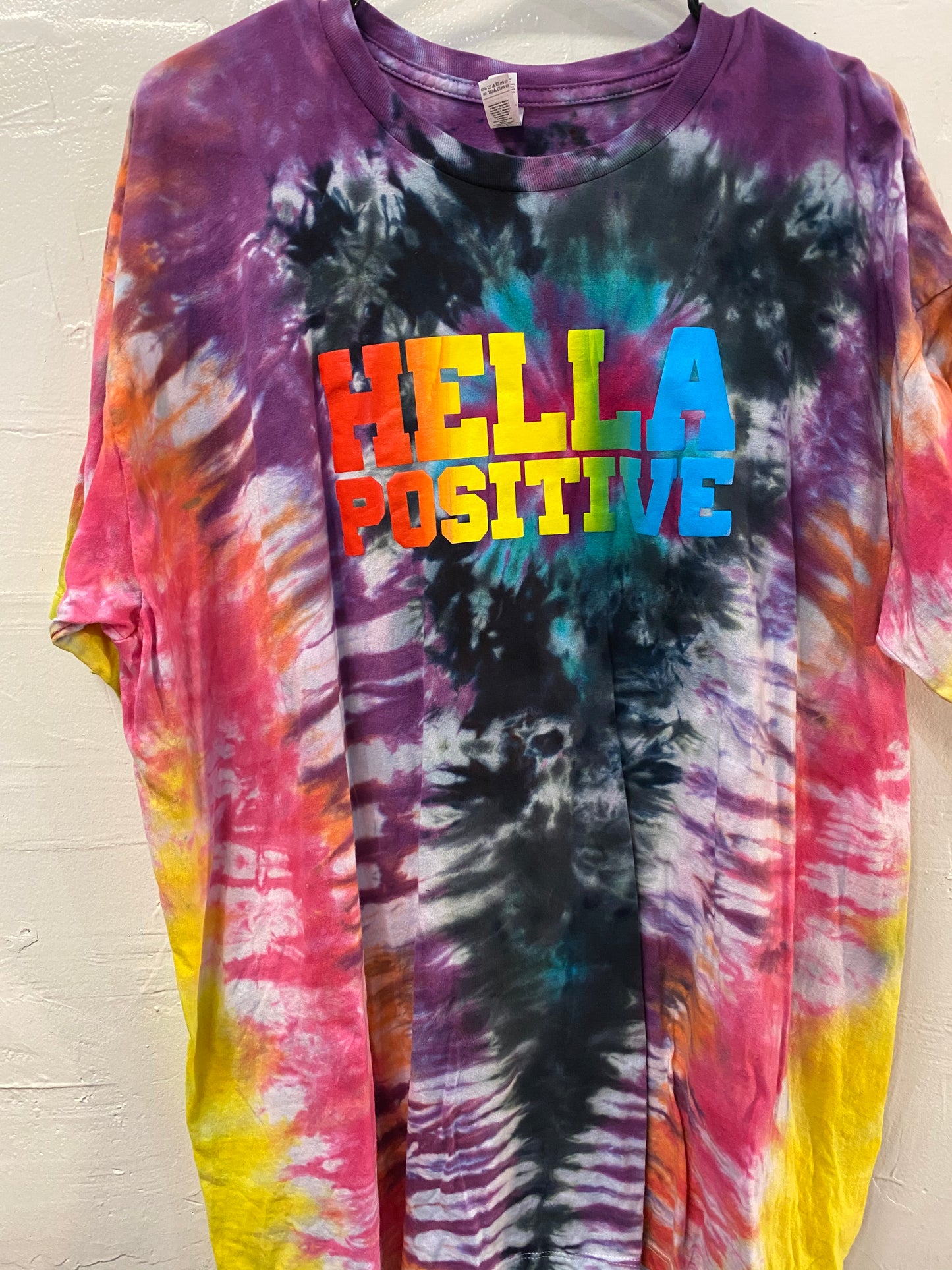 Hella Positive Tie Dye T-Shirt - 2XL