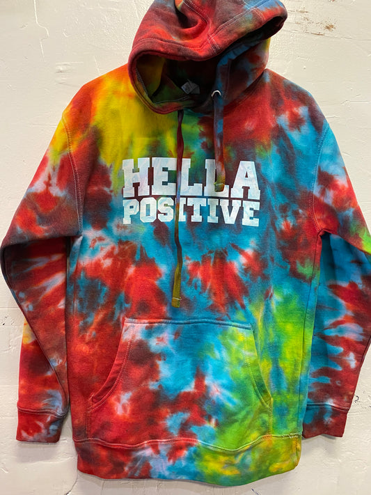 Hella Positive Tie Dye Hoodie - Medium