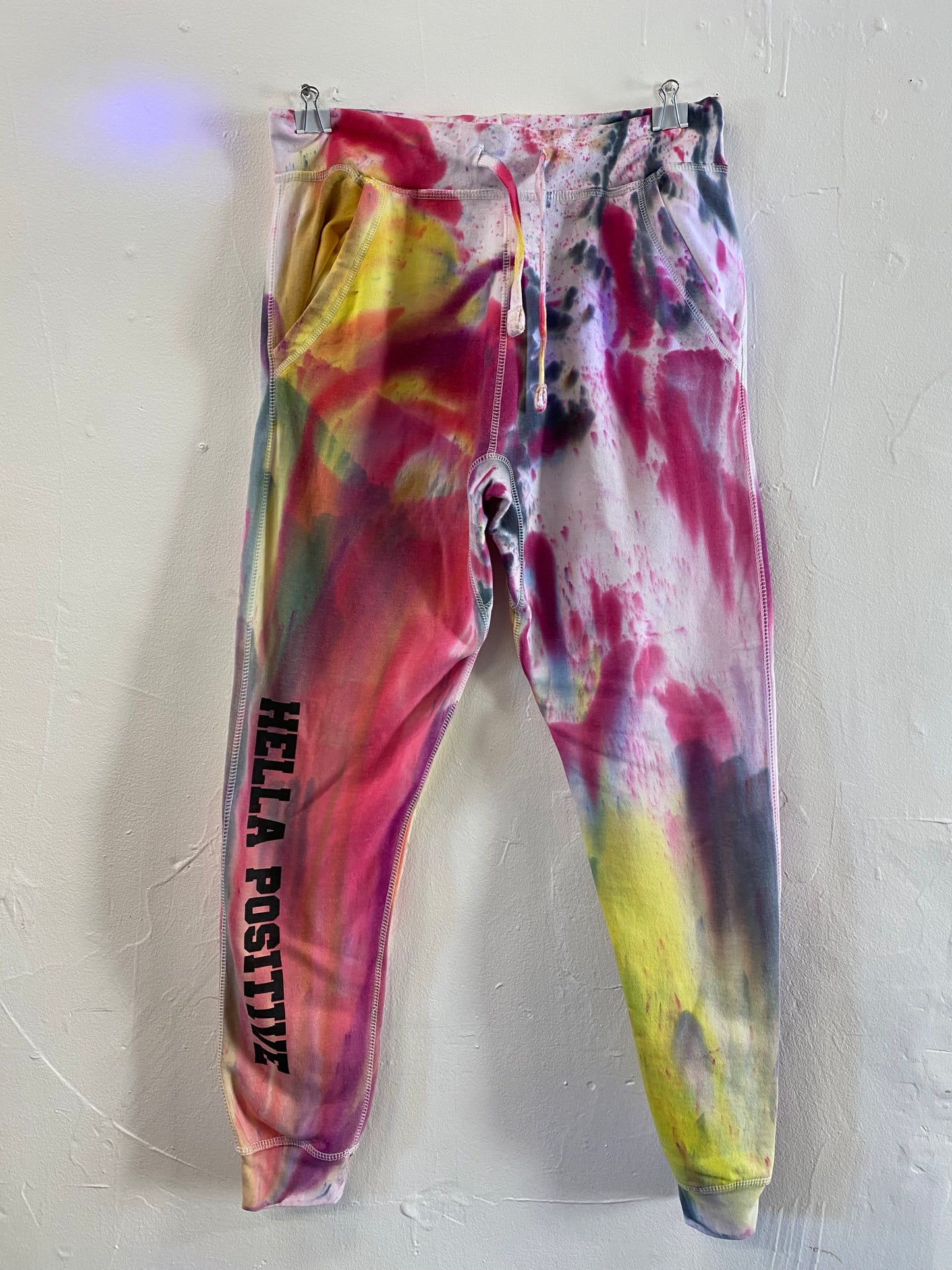 Hella Positive Tie Dye Joggers - Large