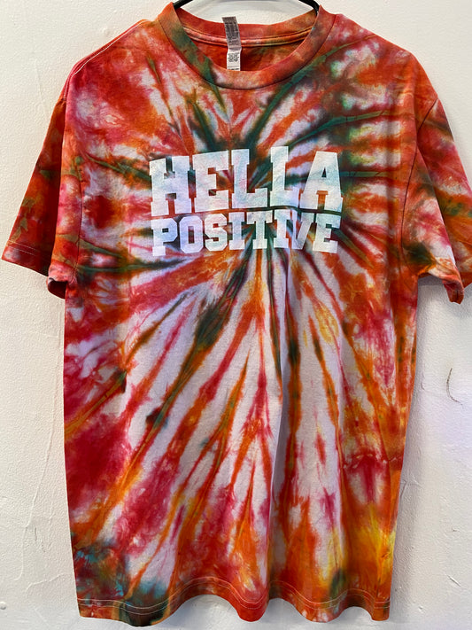 Hella Positive Tie Dye T shirt - Medium