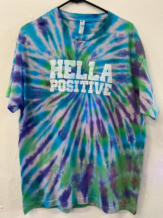 Hella Positive Tie Dye T shirt - Large