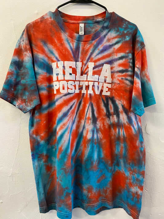 Hella Positive Tie Dye T Shirt - Large