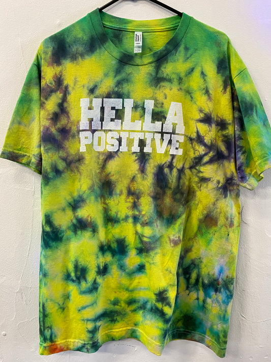 Hella Positive Tie Dye T shirt - Large