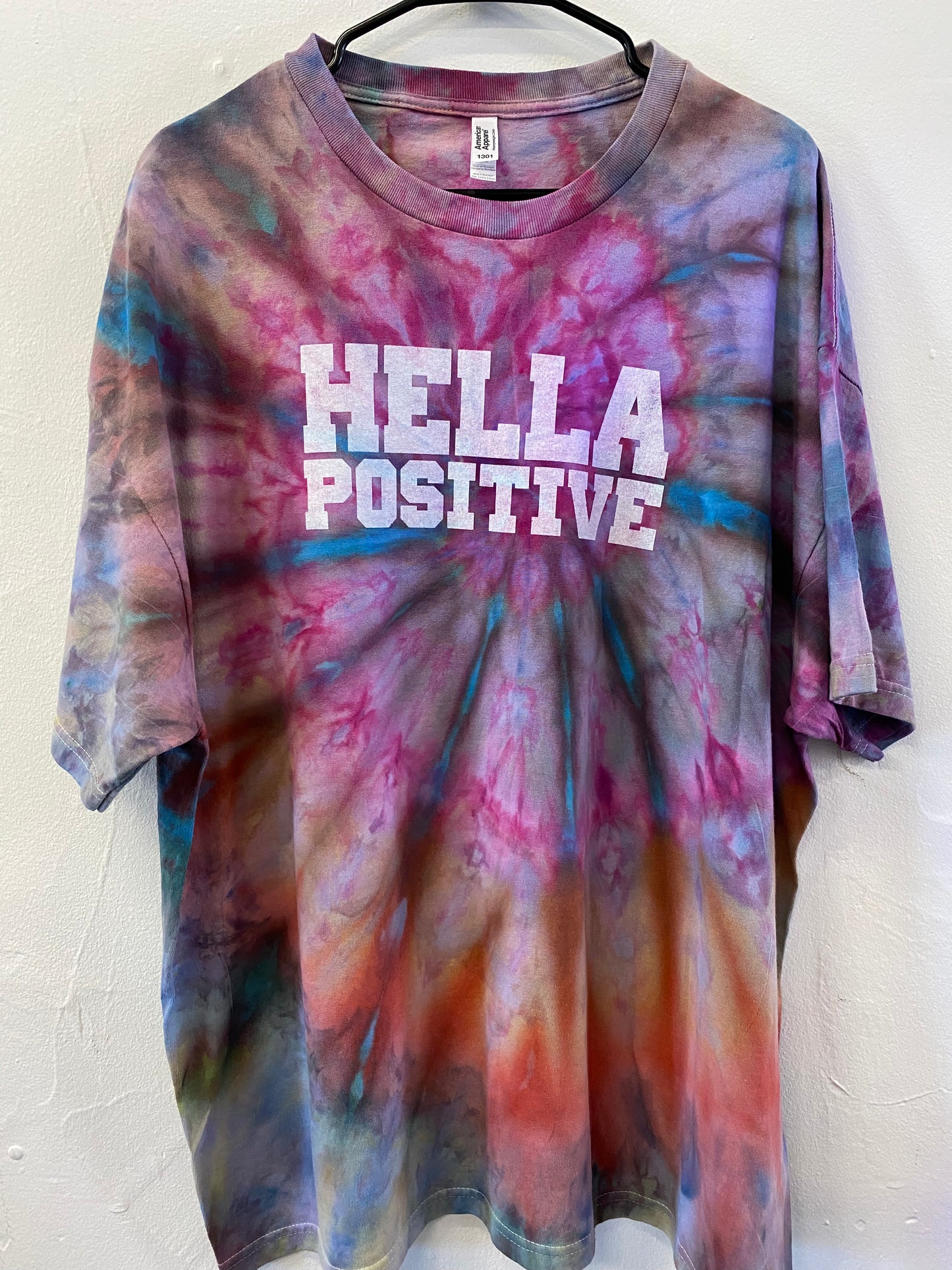 Hella Positive Tie Dye T shirt - 2XL