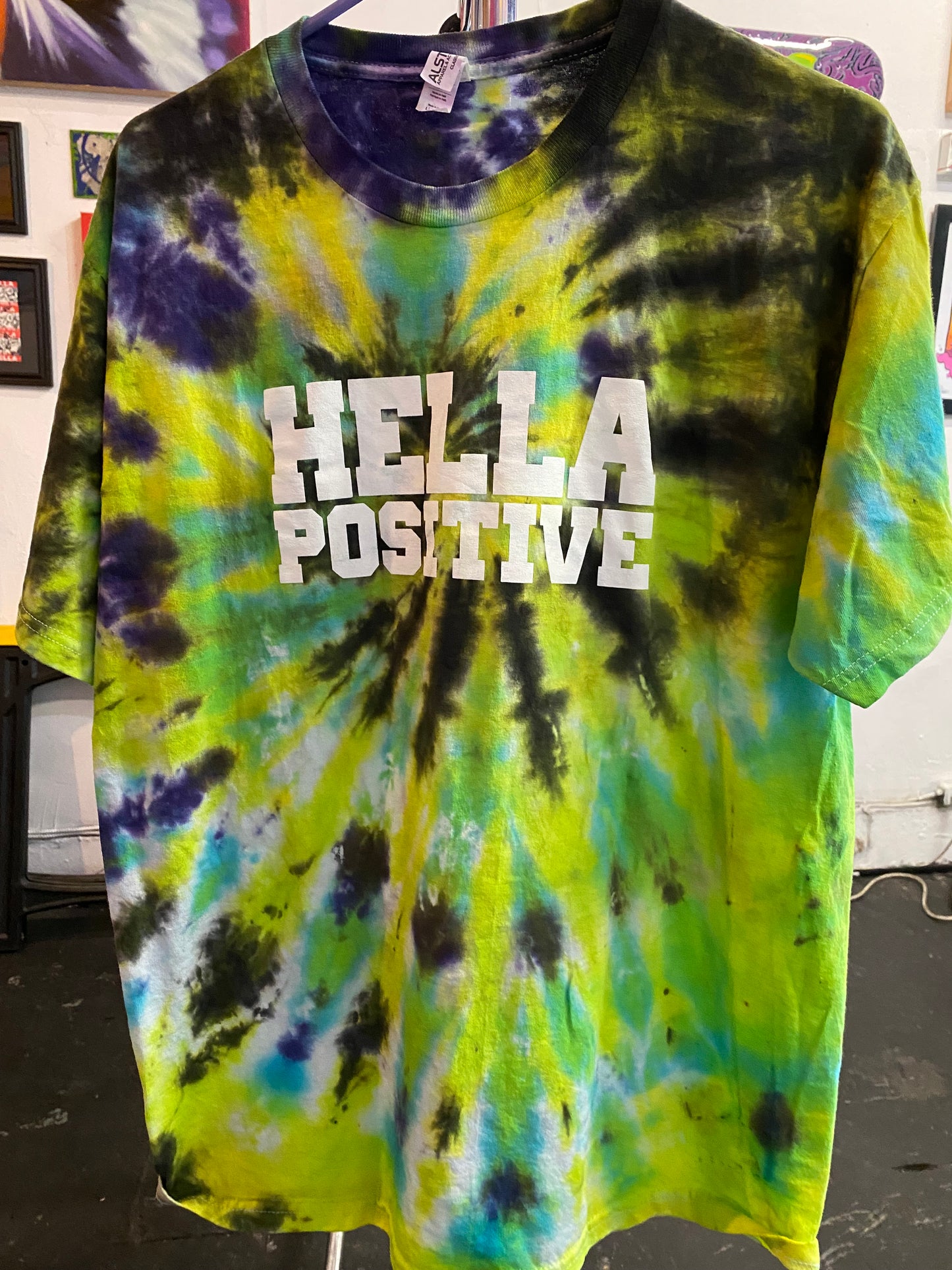 Hella Positive Tie Dye T-Shirt - Large