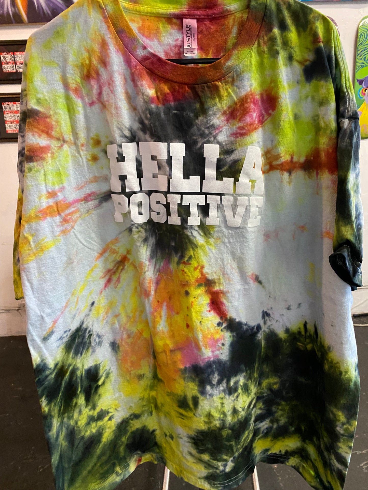Hella Positive Tie Dye T-Shirt - 2XL