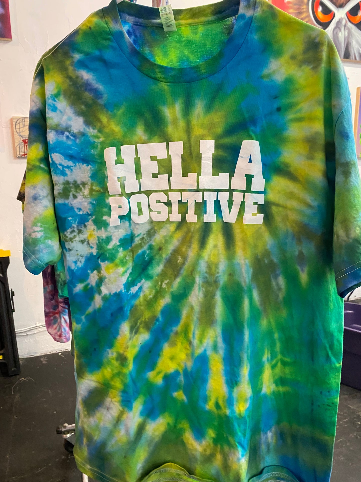 Hella Positive Tie Dye T-Shirt - Large