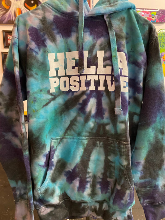 Hella Positive Tie Dye Hoodie - Small