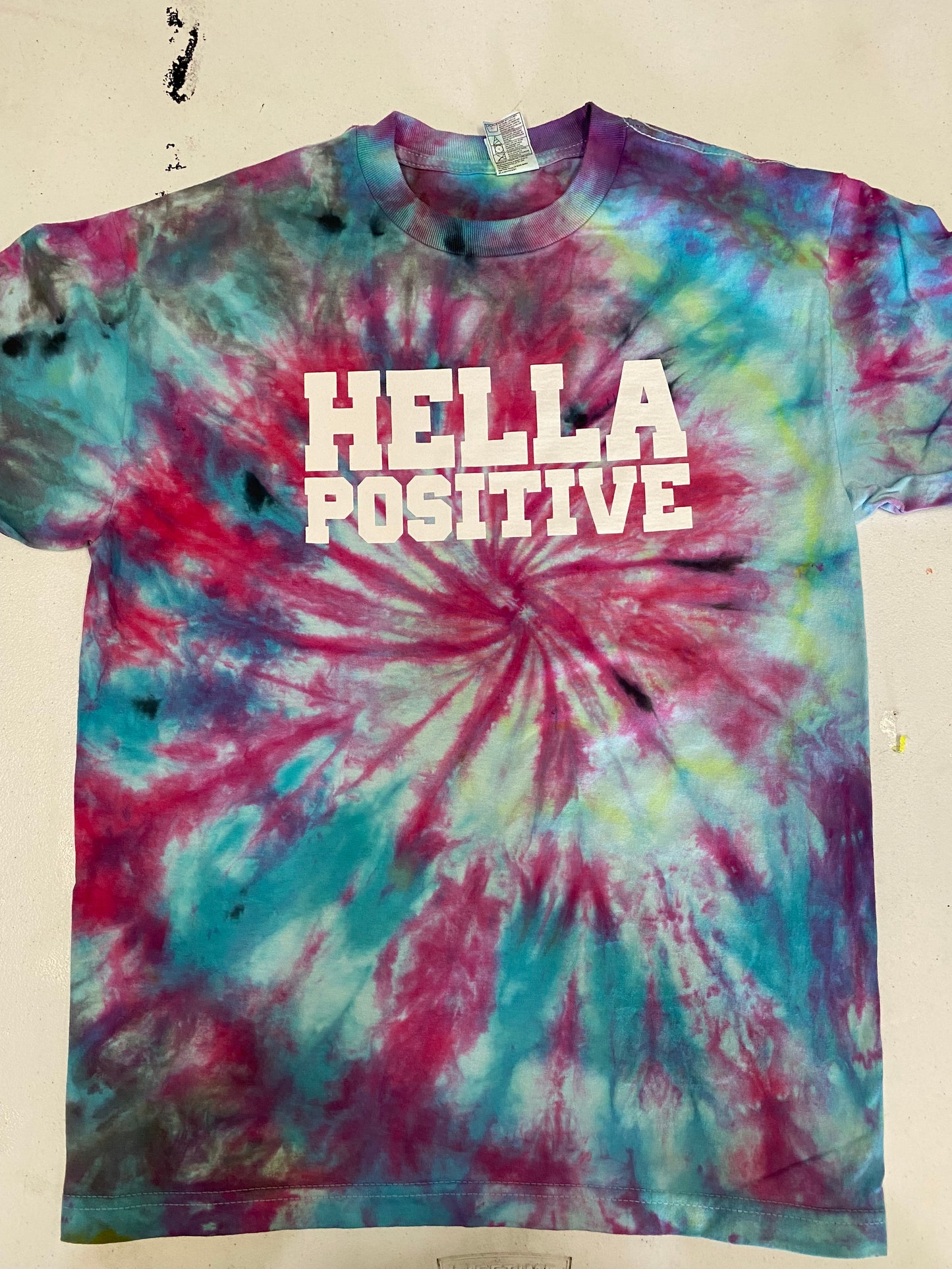Hella Positive Tie Dye T-Shirt - Medium
