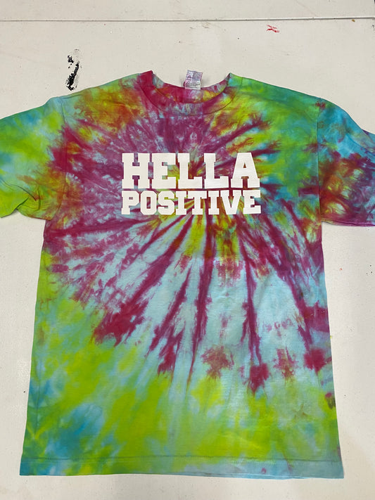 Hella Positive Tie Dye T-Shirt - Medium