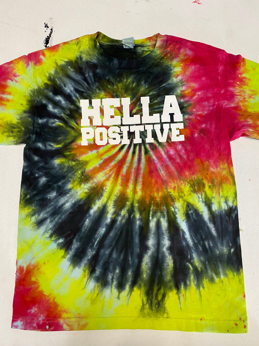Hella Positive Tie Dye T-Shirt - Medium