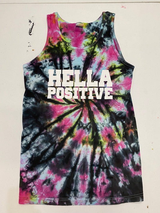 Hella Positive Tie Dye Tank Top - Small