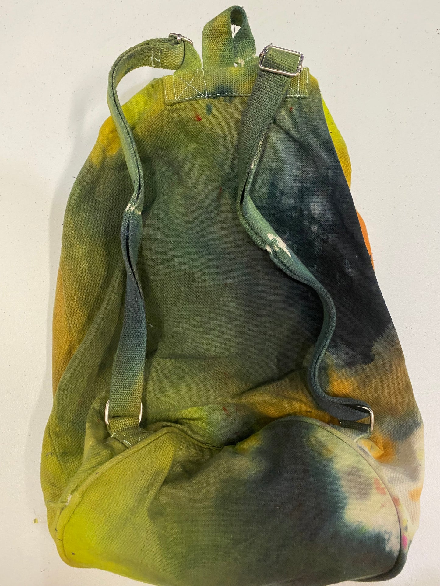 Hella Positive Tie Dye Back pack with drawstring cord