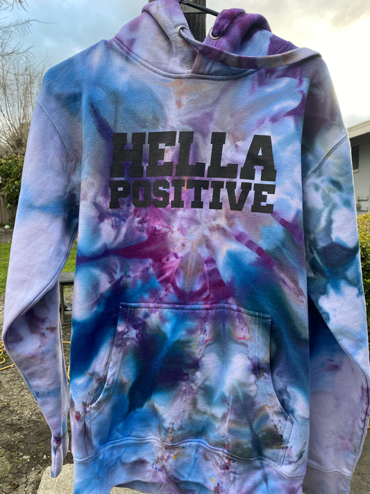 Hella Positive Tie Dye Hoodie - Medium