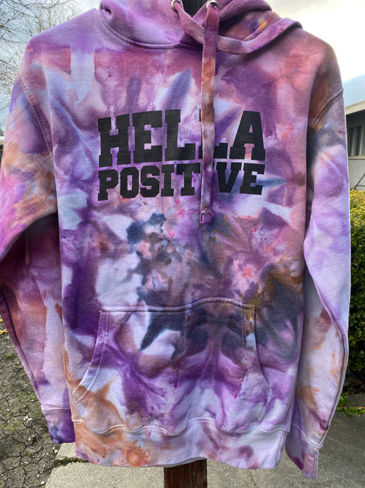 Hella Positive Tie Dye Hoodie - Small