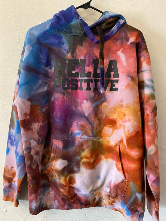 Hella Positive Tie Dye Hoodie - Large