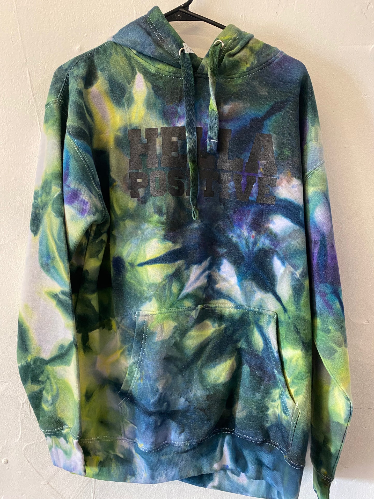Hella Positive Tie Dye Hoodie - Large