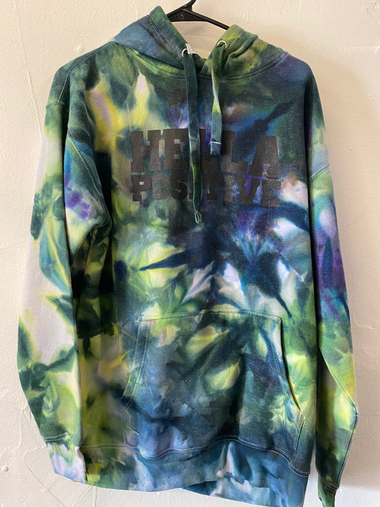Hella Positive Tie Dye Hoodie - Large