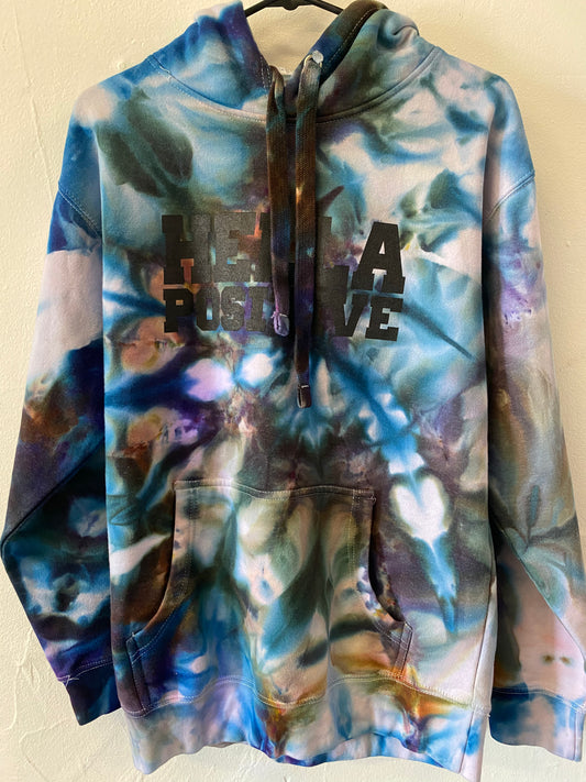 Hella Positive Tie Dye Hoodie - Medium