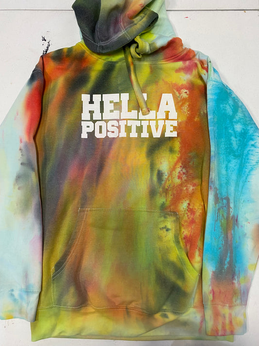 Hella Positive Tie Dye Hoodie - Large
