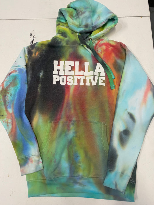 Hella Positive Tie Dye Hoodie - Medium