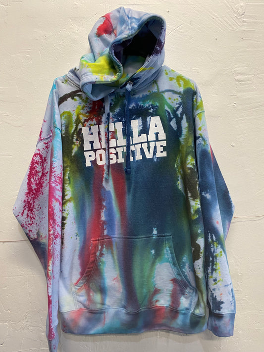 Hella Positive Tie Dye Hoodie - Large