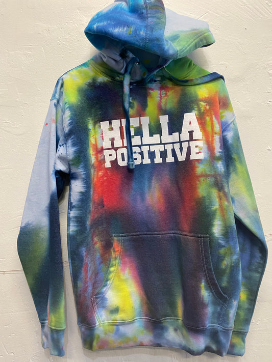 Hella Positive Tie Dye Hoodie - Small