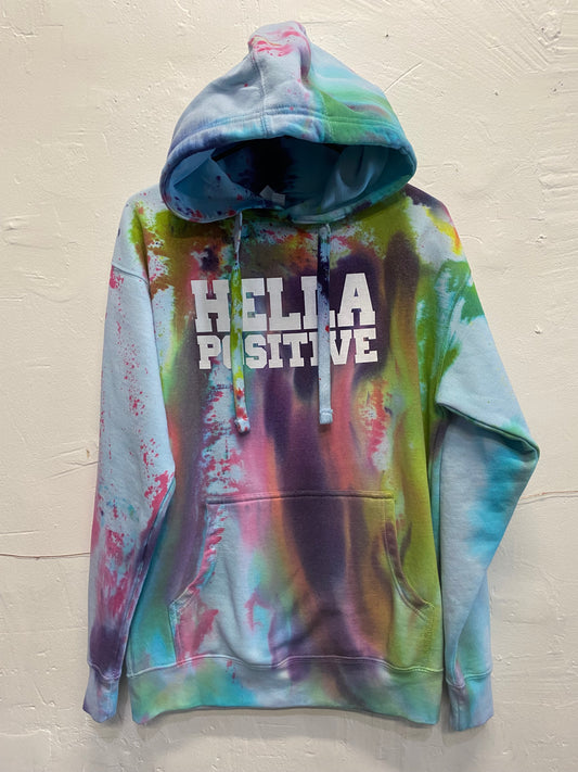Hella Positive Tie Dye Hoodie - Medium
