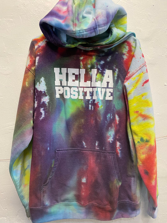 Hella Positive Tie Dye Hoodie - Medium